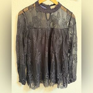 Altar'd State Charcoal Lace Blouse